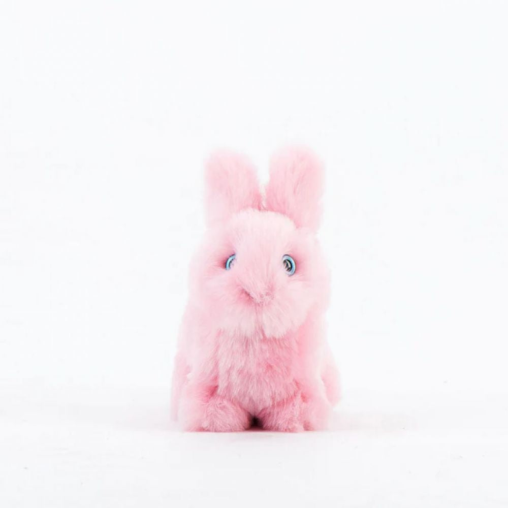 LA PELUCHERIE - LAPIN LEON ASSIS ROSE 15 CM