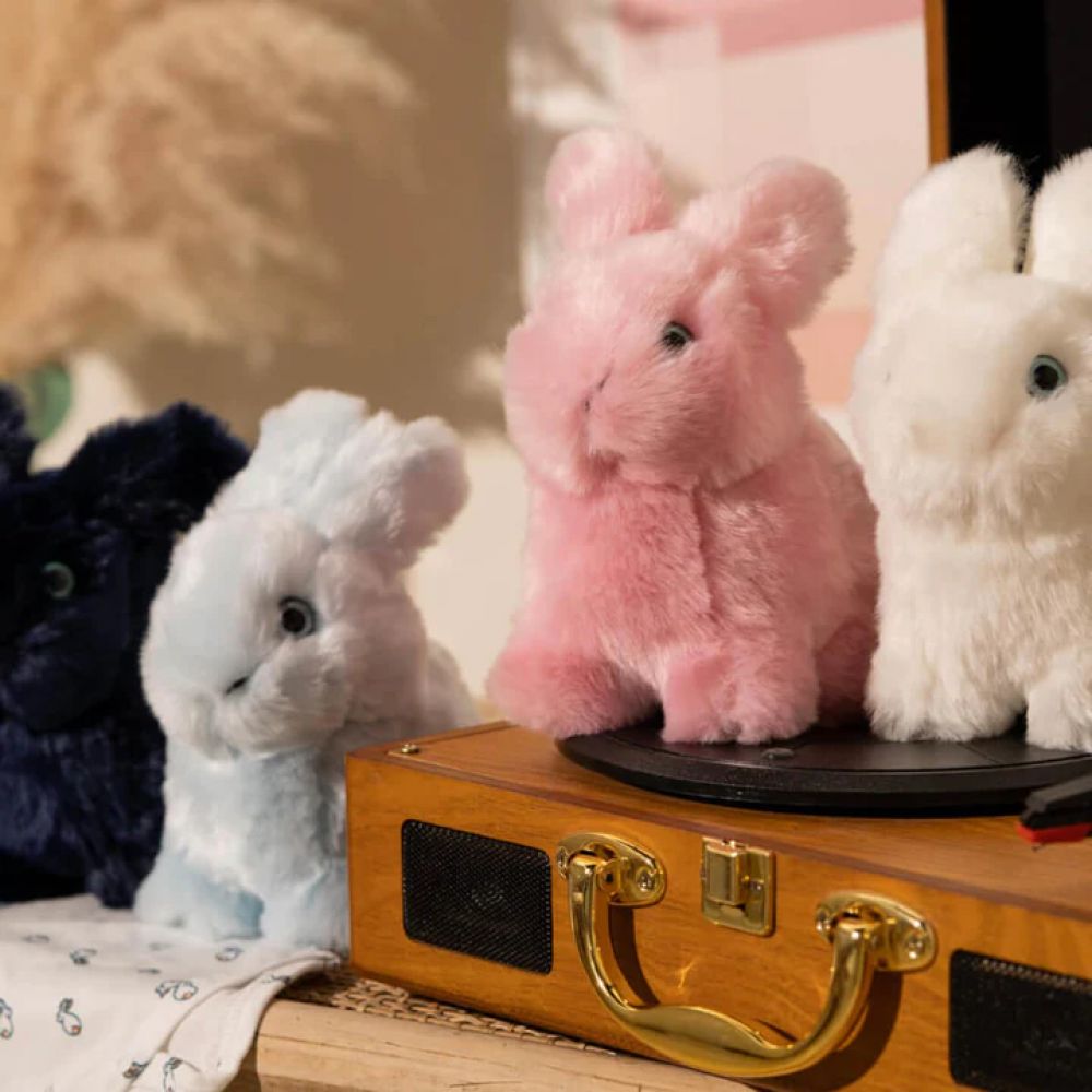 LAPIN LEON ASSIS ROSE 15 CM -La Pelucherie