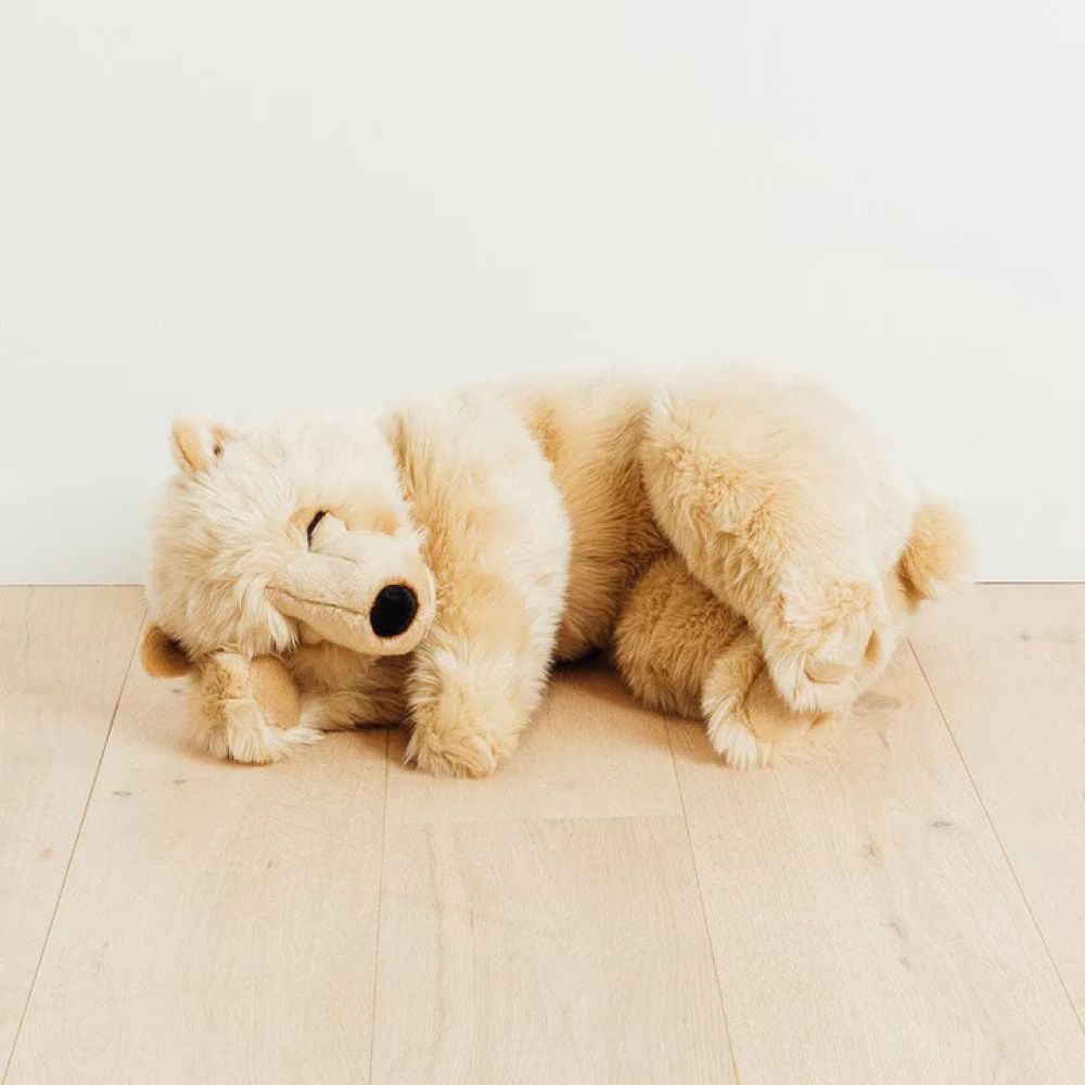 OURS LUCIEN DORMEUR MIEL 65 CM -La Pelucherie