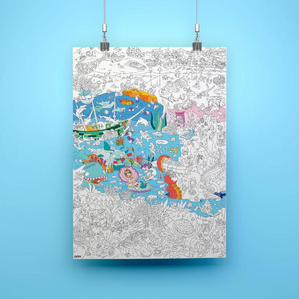 POSTER GEANT A COLORIER - OCEAN -Omy