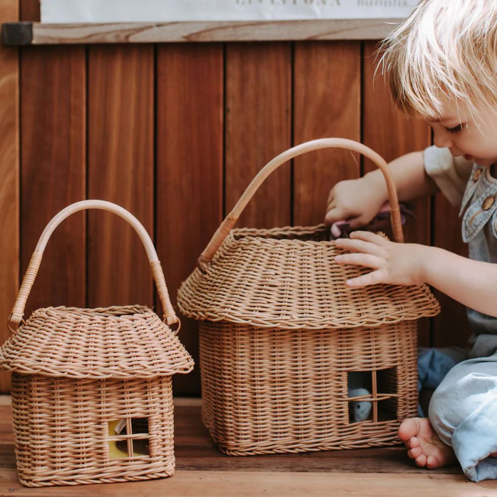 OLLI ELLA - RATTAN HUTCH BIG BASKET