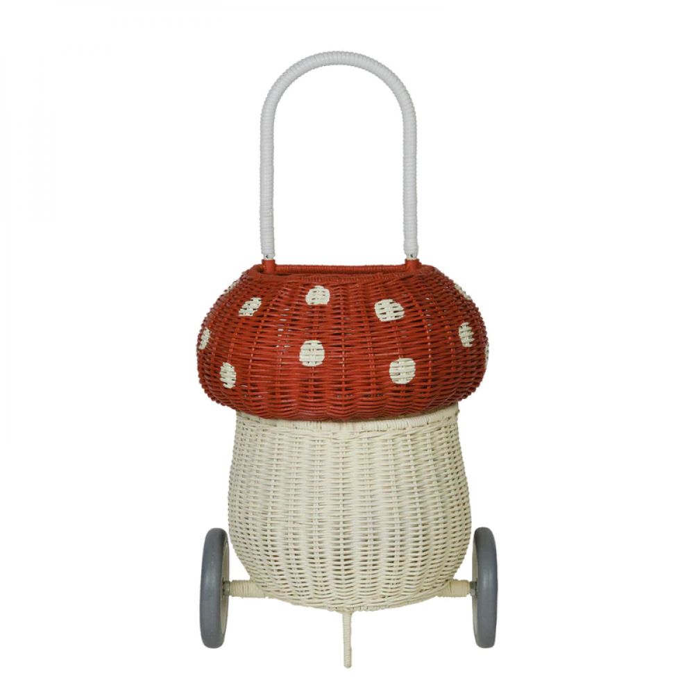 OLLI ELLA - RATTAN MUSHROOM LUGGY - RED