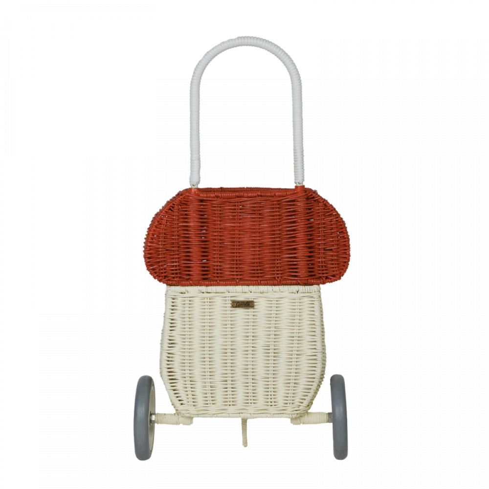 OLLI ELLA - RATTAN MUSHROOM LUGGY - RED