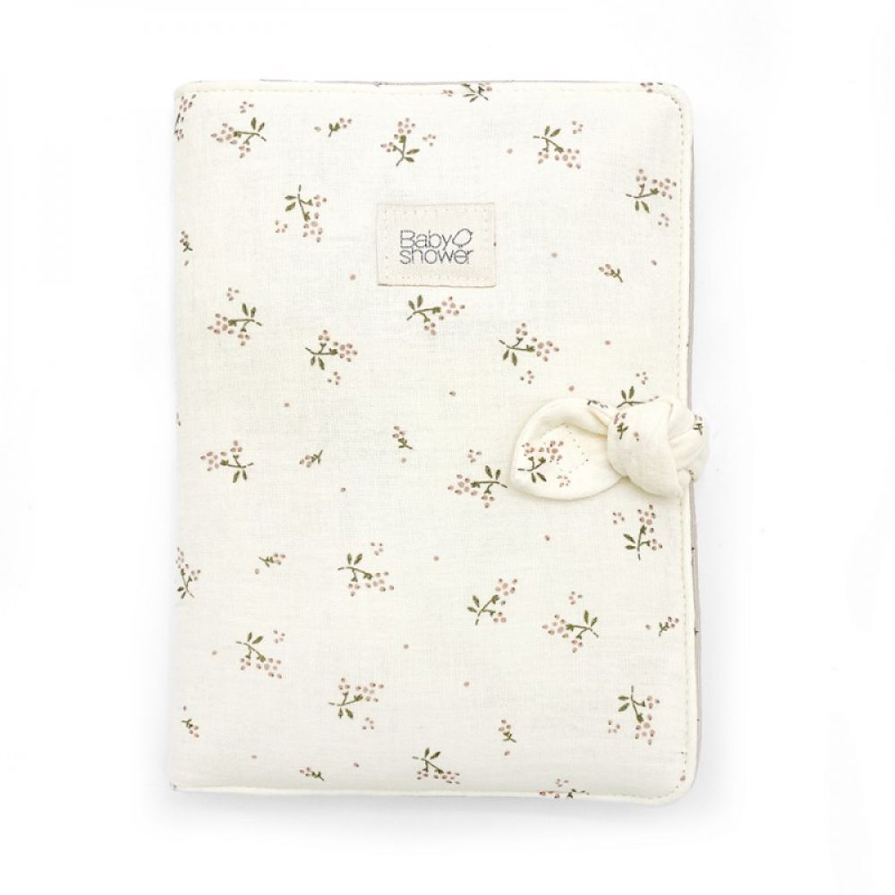 BABYSHOWER - PROTEGE CARNET AVEC NOEUD ROSEBERRY