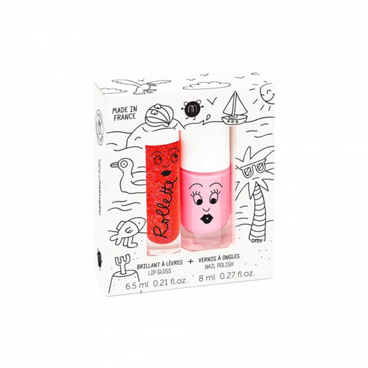 SET ROLL FRAISE + VERNIS COOKIE -Nailmatic