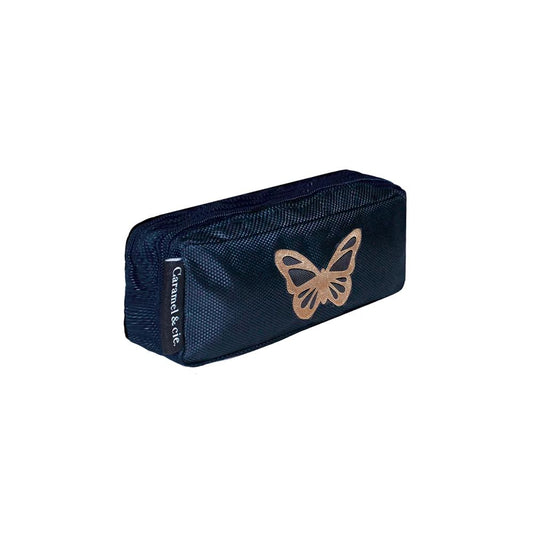 CARAMEL & CIE - TROUSSE A DOUBLE COMPARTIMENT-PAPILLON BLEU