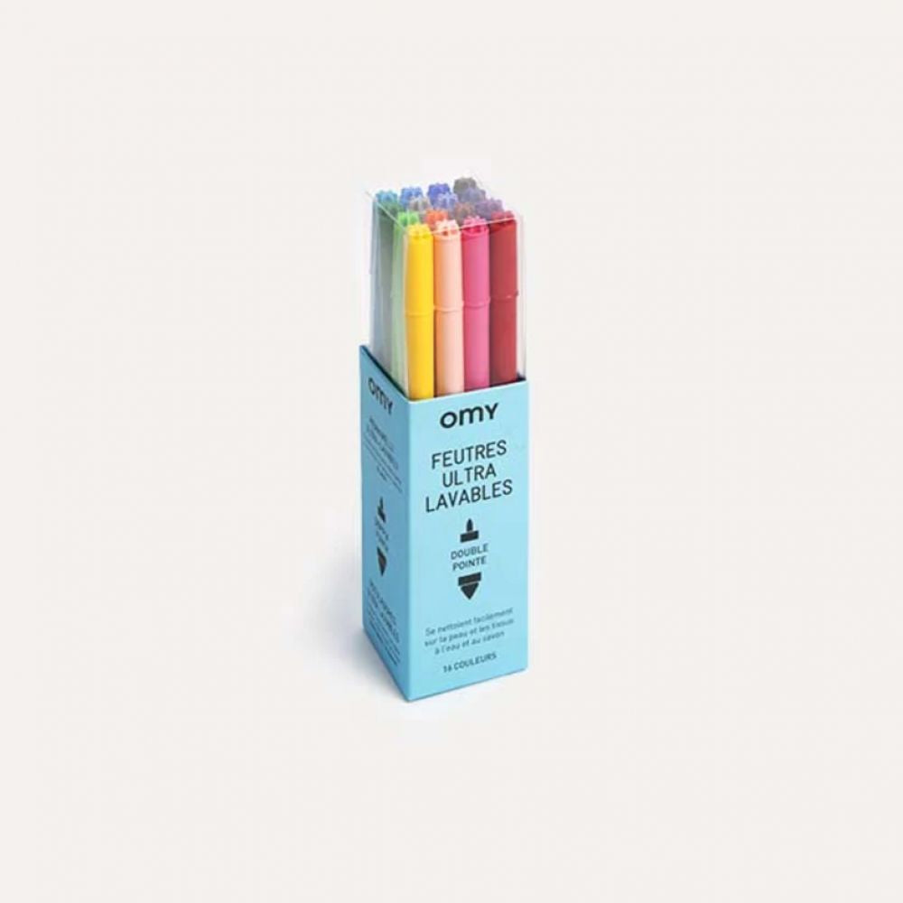 BOITE DE 16 FEUTRES ULTRALAVABLES -Omy