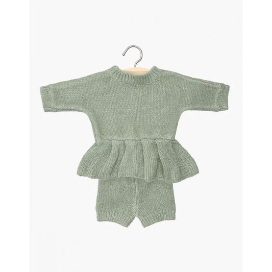 BABIES - ENSEMBLE FELICIE EN TRICOT THE VERT -Minikane