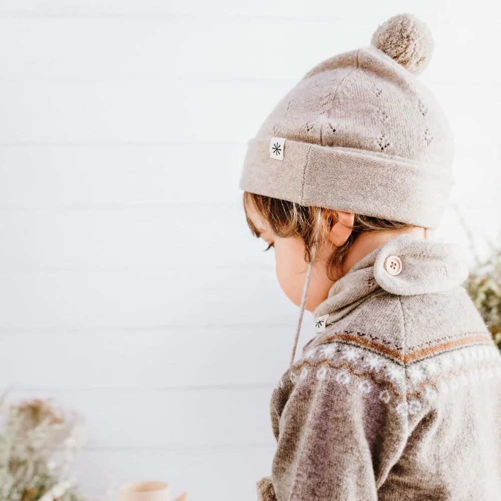LUNO TRICOT - BONNET BEBE EN CACHEMIRE - CHARLOTTE BEIGE