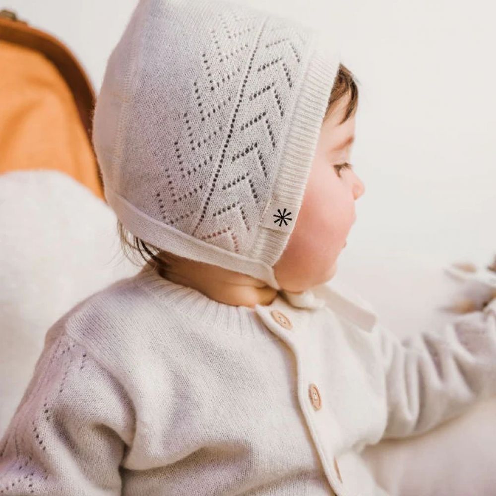 LUNO TRICOT - BONNET BEBE EN CACHEMIRE - PENELOPE BLANC