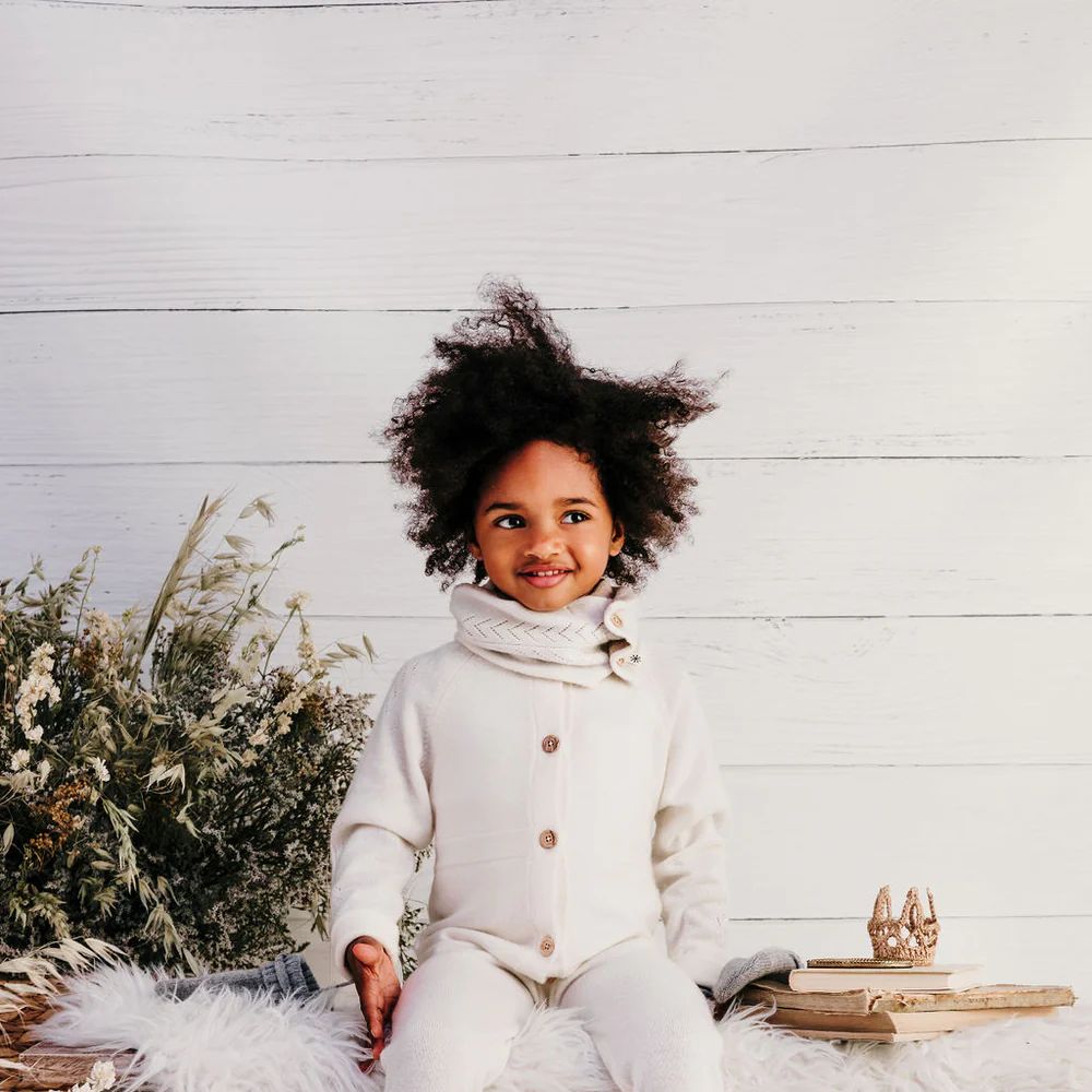 LUNO TRICOT - COMBINAISON BEBE EN CACHEMIRE - ALEXANDRA BLANCHE
