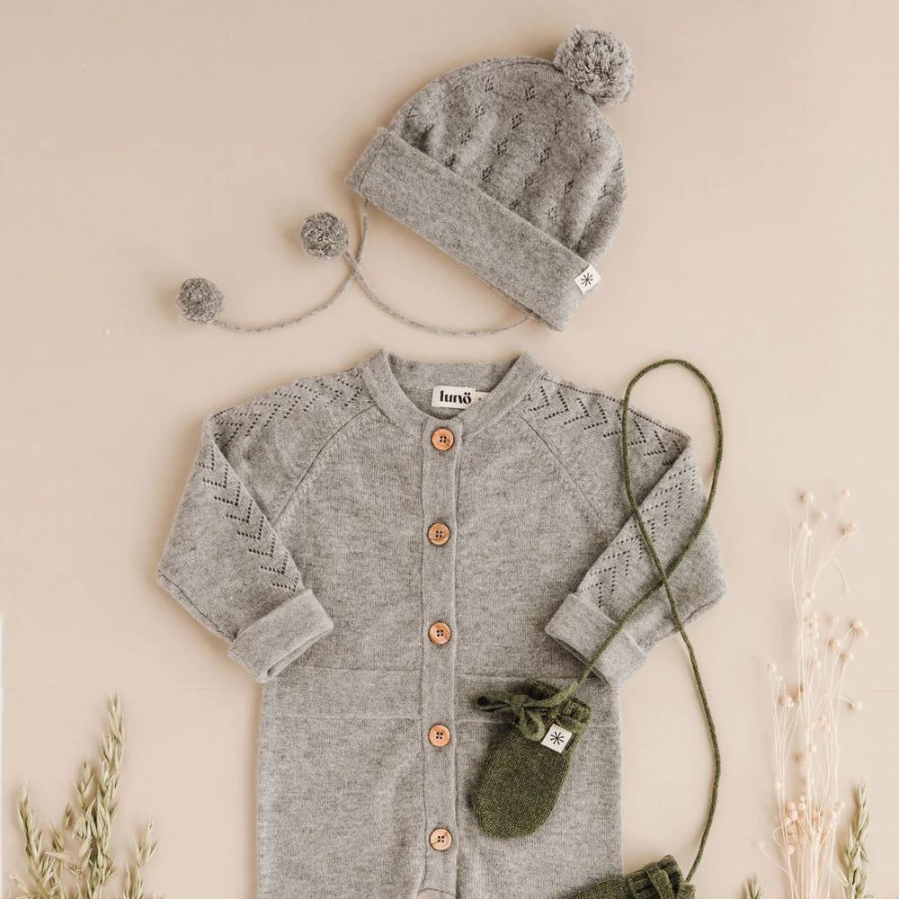 COMBINAISON BEBE EN CACHEMIRE - ALEXANDRA GRISE -Luno Tricot