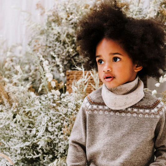 ECHARPE BANDANA BEBE EN CACHEMIRE - CHARLES BEIGE -Luno Tricot
