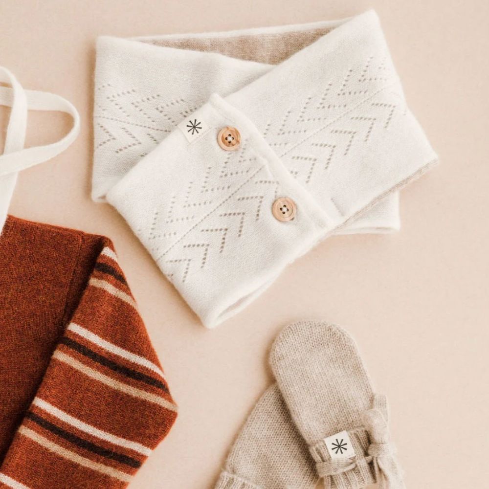 LUNO TRICOT - ECHARPE BEBE EN CACHEMIRE - PENELOPE BLANCHE DOUBLEE