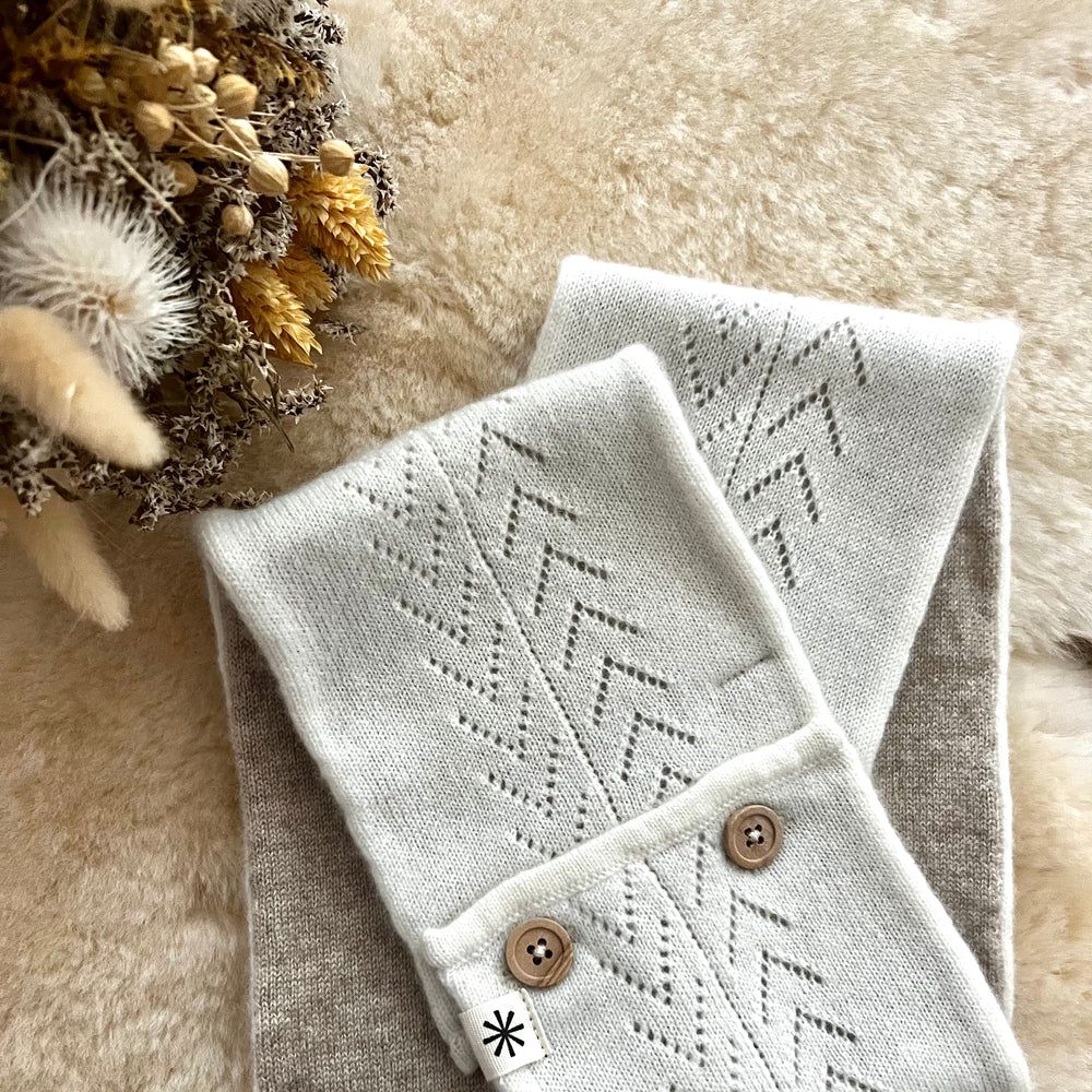 LUNO TRICOT - ECHARPE BEBE EN CACHEMIRE - PENELOPE BLANCHE DOUBLEE