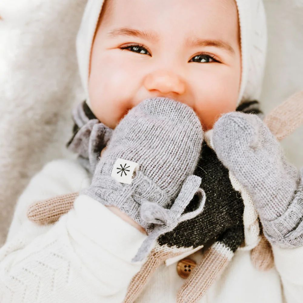 LUNO TRICOT - GANTS BEBE EN CACHEMIRE - ALEXANDRE GRIS