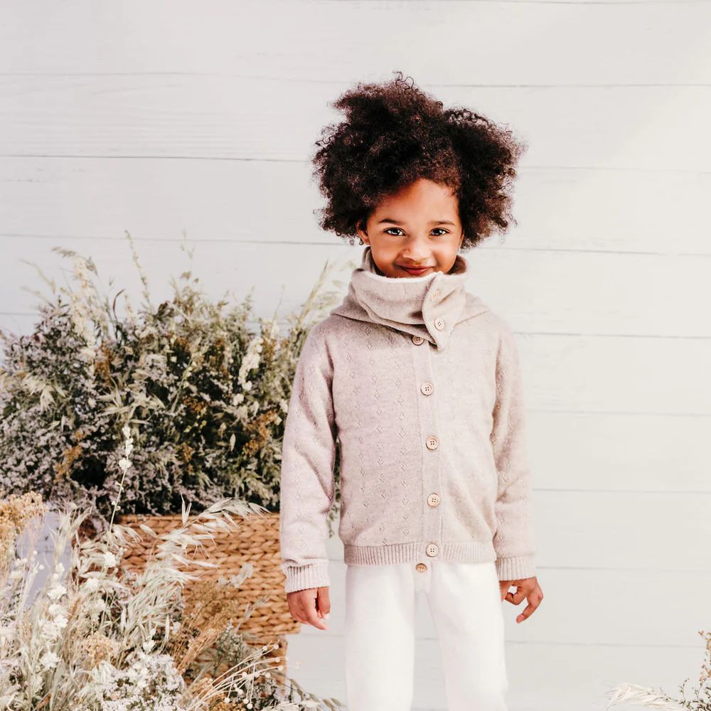 LUNO TRICOT - GILET BEBE EN CACHEMIRE - LUCA BEIGE