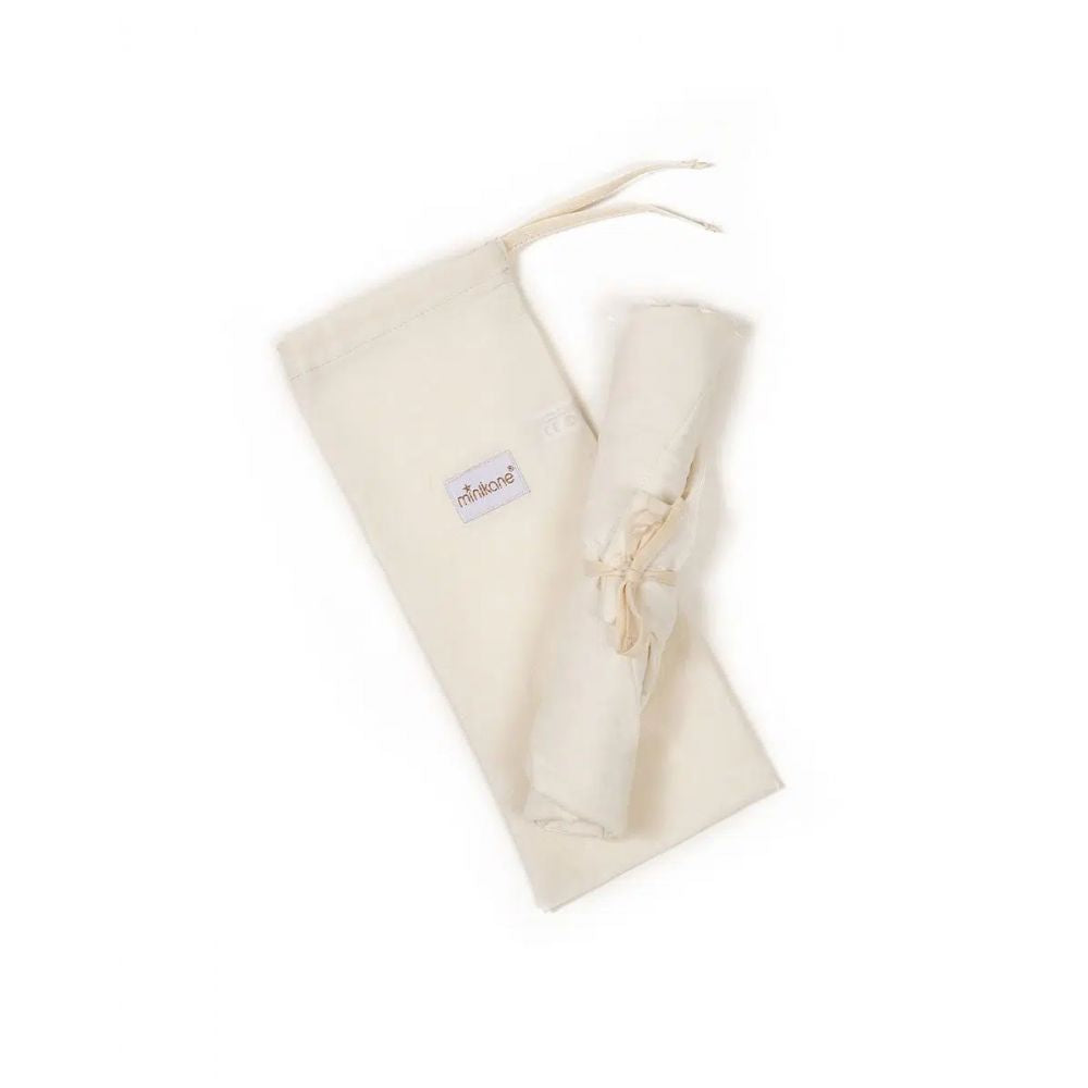 GORDIS - MATELAS FEUILLE EN COTON ECRU ET SON POCHON -Minikane