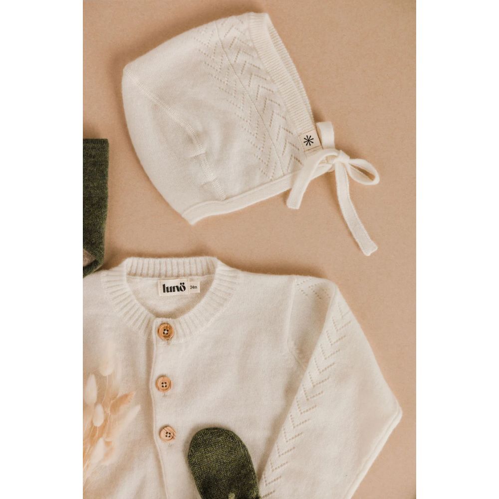 LUNO TRICOT - GILET BEBE EN CACHEMIRE - ARTHUR BLANC