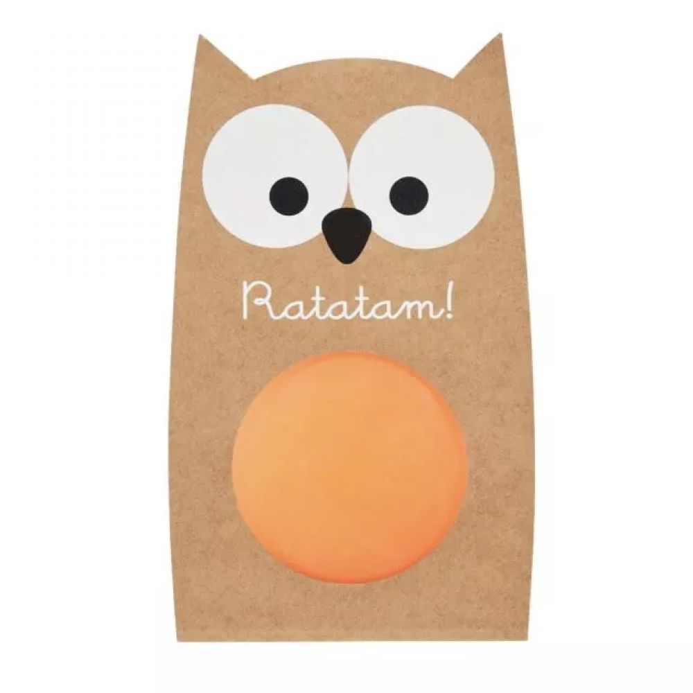 RATATAM - BALLE REBONDISSANTE HIBOU ORANGE FLUO 57MM