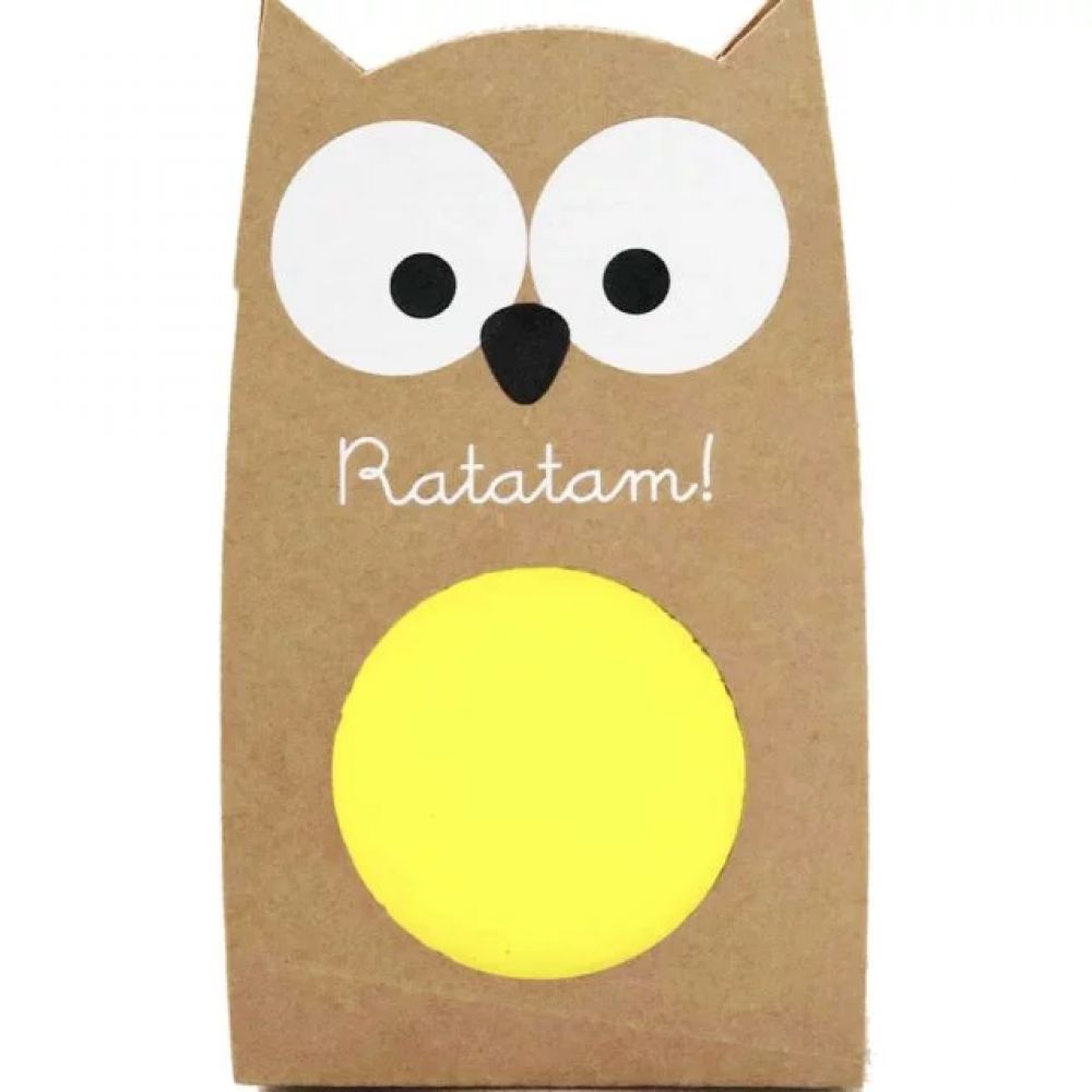 RATATAM - BALLE REBONDISSANTE HIBOU JAUNE FLUO 57MM