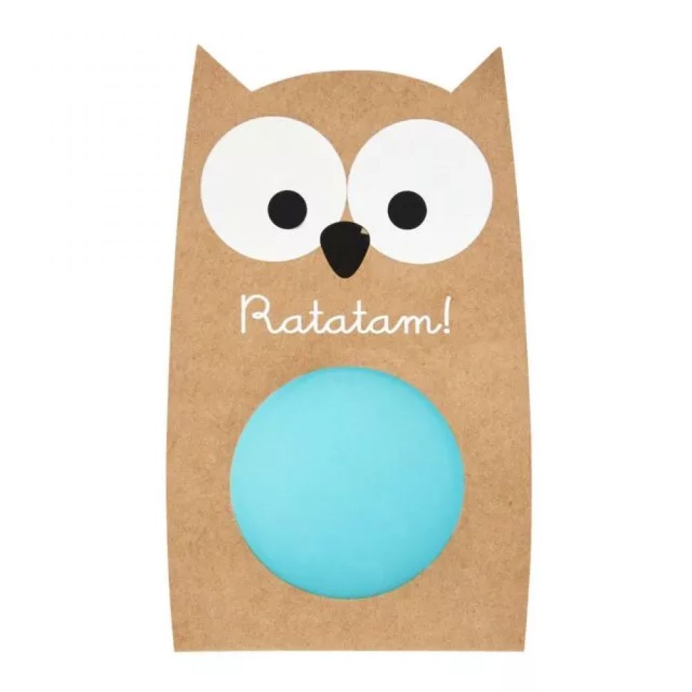 RATATAM - BALLE REBONDISSANTE HIBOU BLEU FLUO 57MM