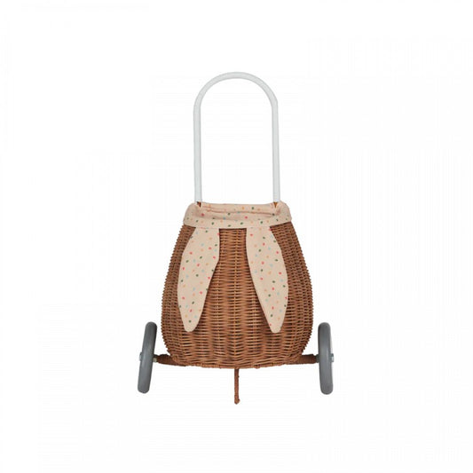 OLLI ELLA - RATTAN BUNNY LUGGY - NATURAL RATTAN / GUMDROP