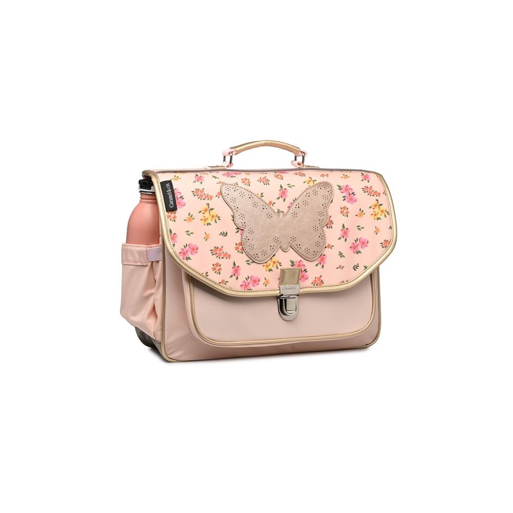 CARAMEL & CIE - CARTABLE MOYEN LIBERTY BUTTERFLY ROSE