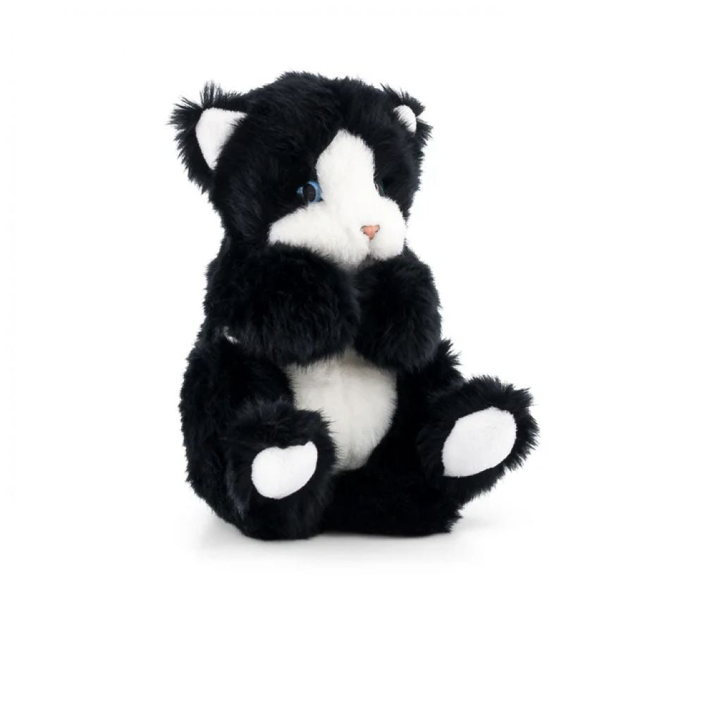 LA PELUCHERIE - CHAT GUSTAVE NOIR ET BLANC 25CM