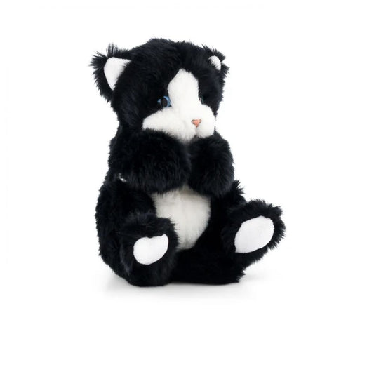 CHAT GUSTAVE BOULE NOIR ET BLANC 25CM -La Pelucherie