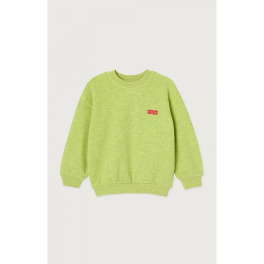 AMERICAN VINTAGE - SWEAT ENFANT DOVEN JAUNE FLUO SURTEINT 7+