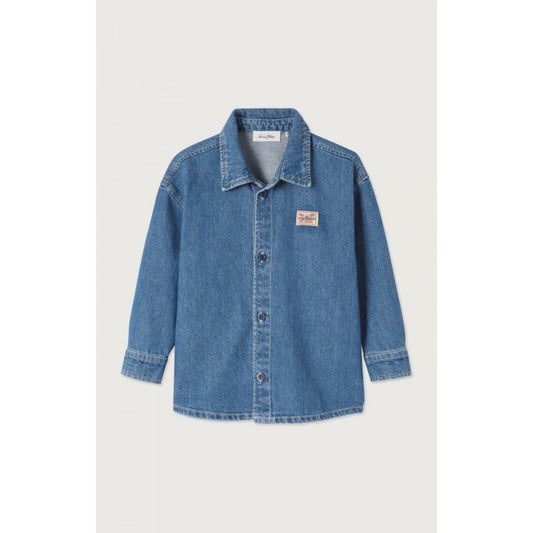 AMERICAN VINTAGE - JCHEMISE ENFANT GLOBAY MEDIUM BLUE 7+