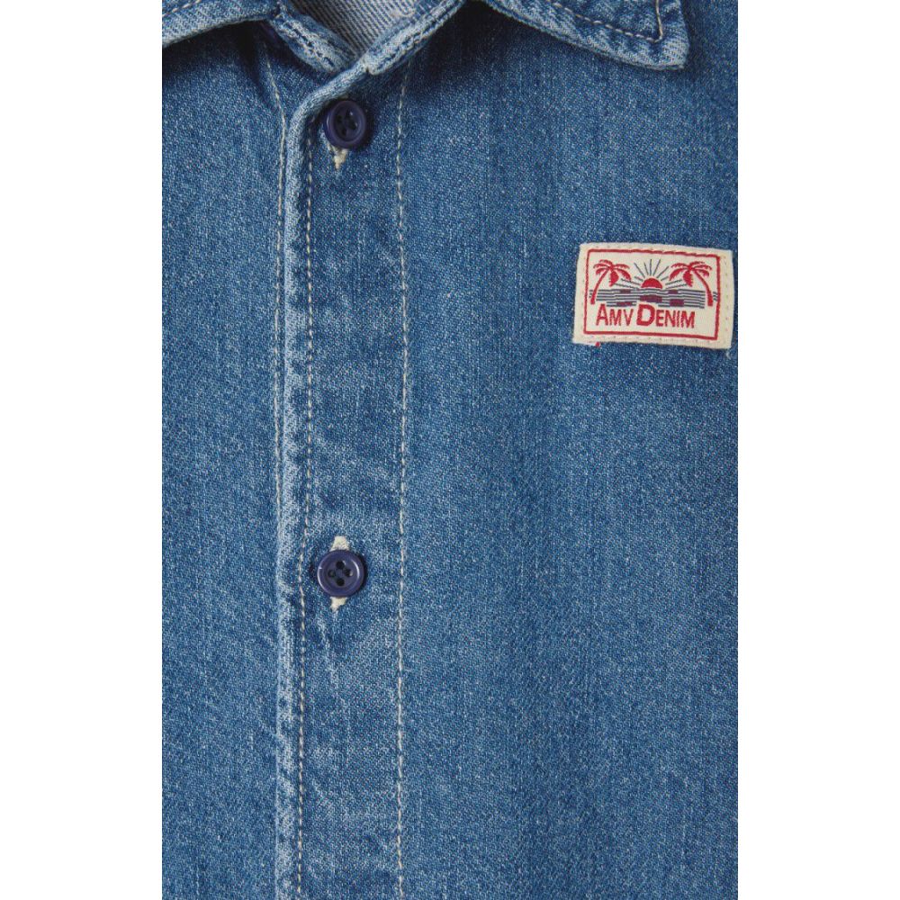 AMERICAN VINTAGE - JCHEMISE ENFANT GLOBAY MEDIUM BLUE 7+