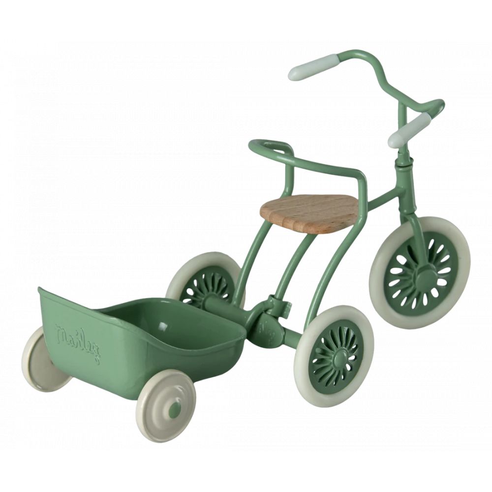 MAILEG - CHARIOT TRICYCLE SOURIS VERT