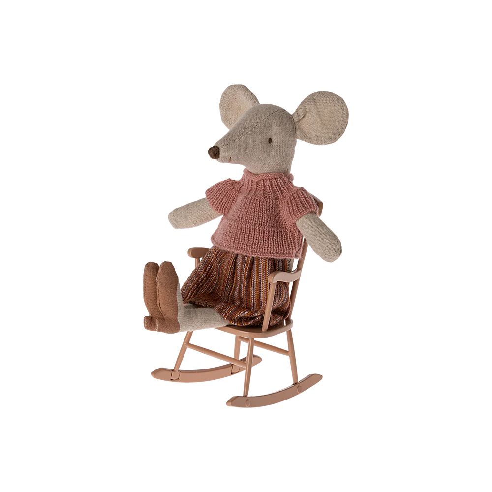 CHAISE A BASCULE, SOURIS - ROSE POUDRE -Maileg