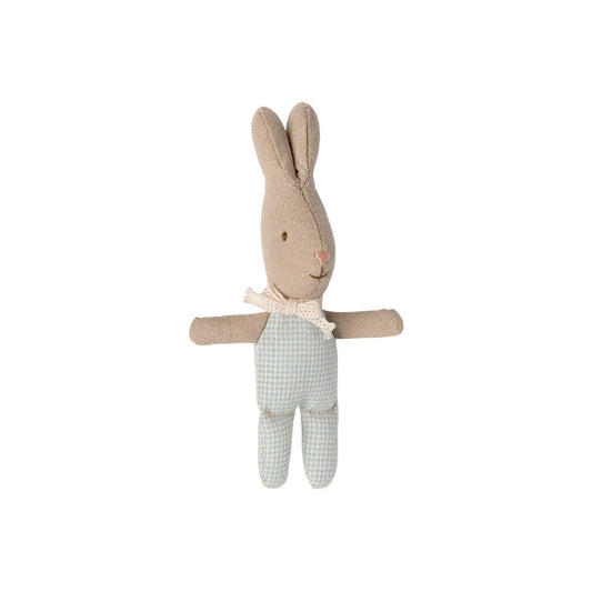 MAILEG - LAPIN - MY - BLEU CLAIR A CARREAUX