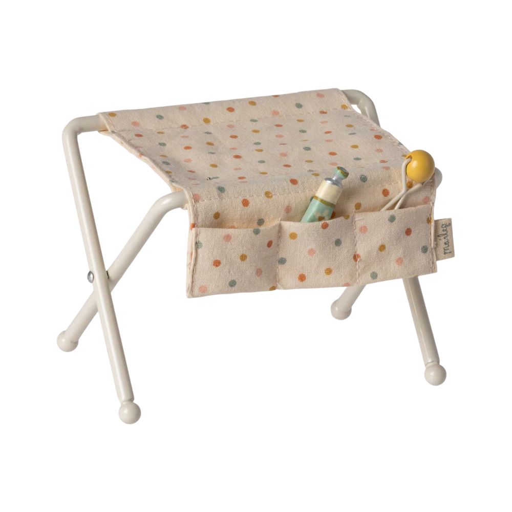 MAILEG - TABLE A CHANGER BEBE SOURIS BLANC CASSE