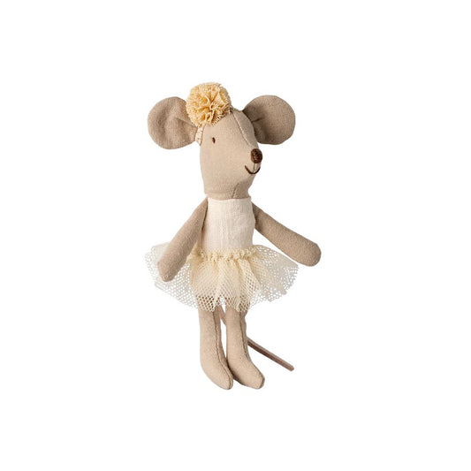 MAILEG - DANSEUSE BALLERINE SOURIS, PETITE SOEUR BLANC CASSE