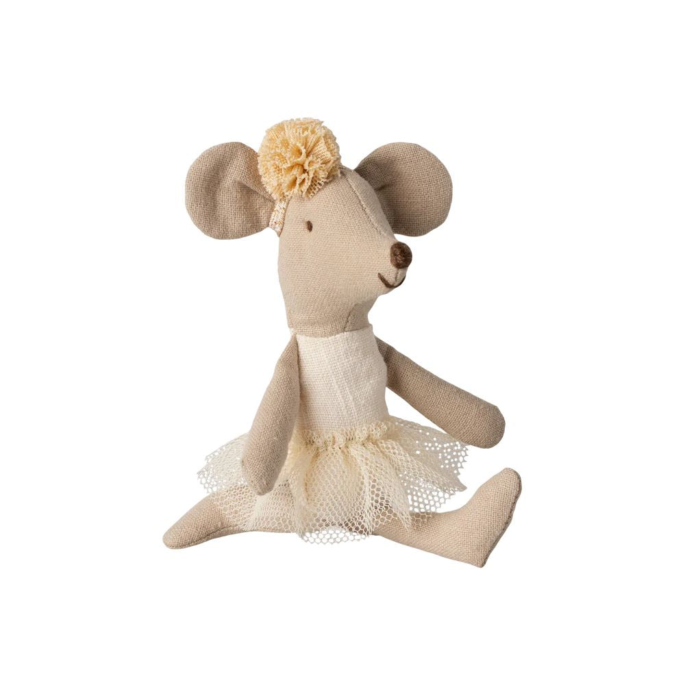 MAILEG - DANSEUSE BALLERINE SOURIS, PETITE SOEUR BLANC CASSE