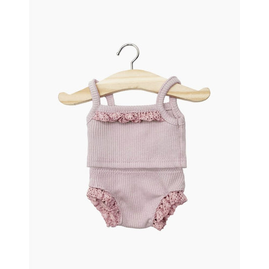 GORDIS - LES P'TITS BASIQUES - DESSOUS FILLE EN MAILLE COTELEE VIEUX ROSE ET SA DENTELLE