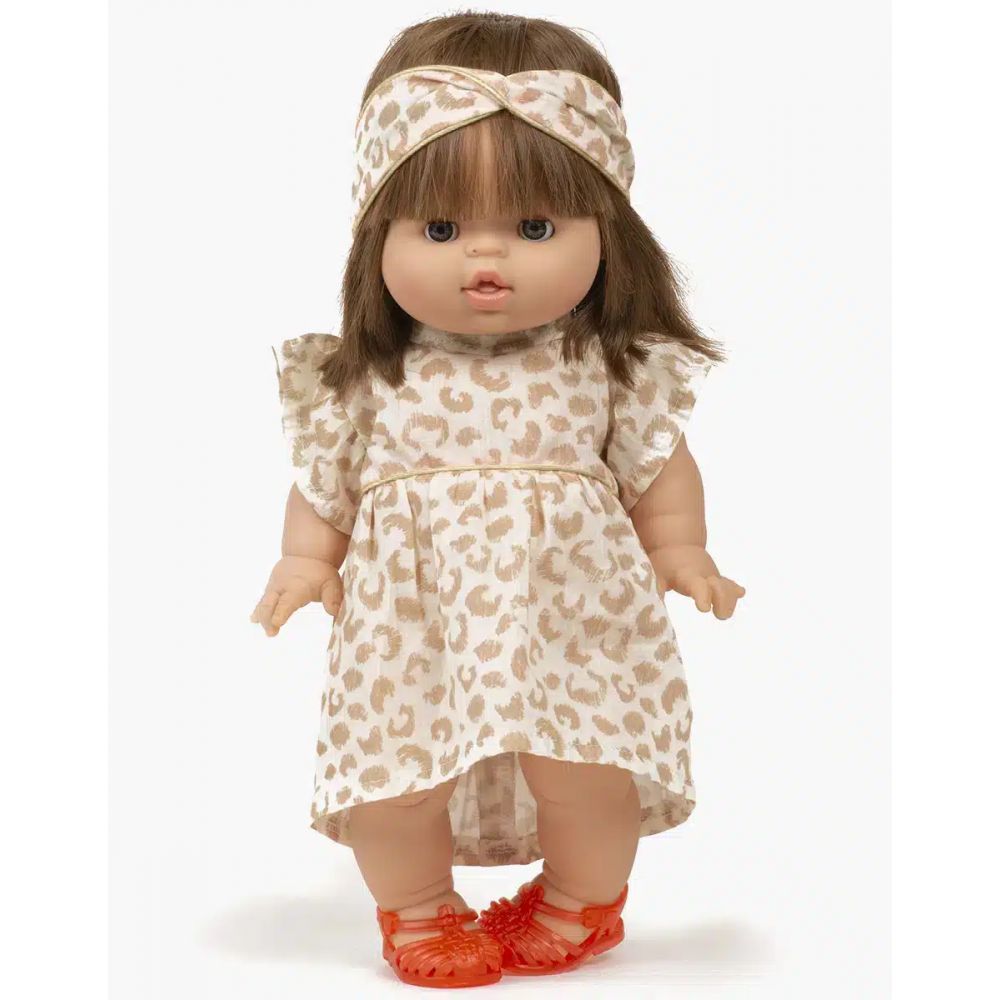 MINIKANE - GORDIS - ROBE DAISY ET SON HEADBAND CROISE EN COTON FELINE AVEC PASSEPOIL LUREX