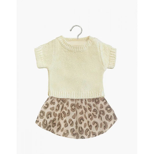 MINIKANE - ENSEMBLE PULL PAULA CREME ET JUPE REJANE EN COTON LEO