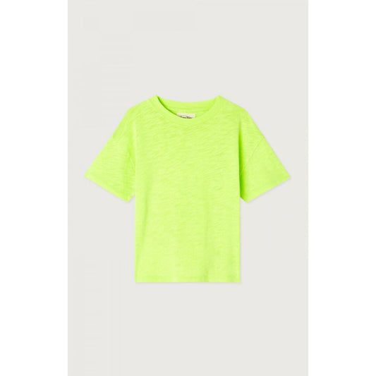 AMERICAN VINTAGE - T-SHIRT MC COL ROND JAUNE FLUO 3-6