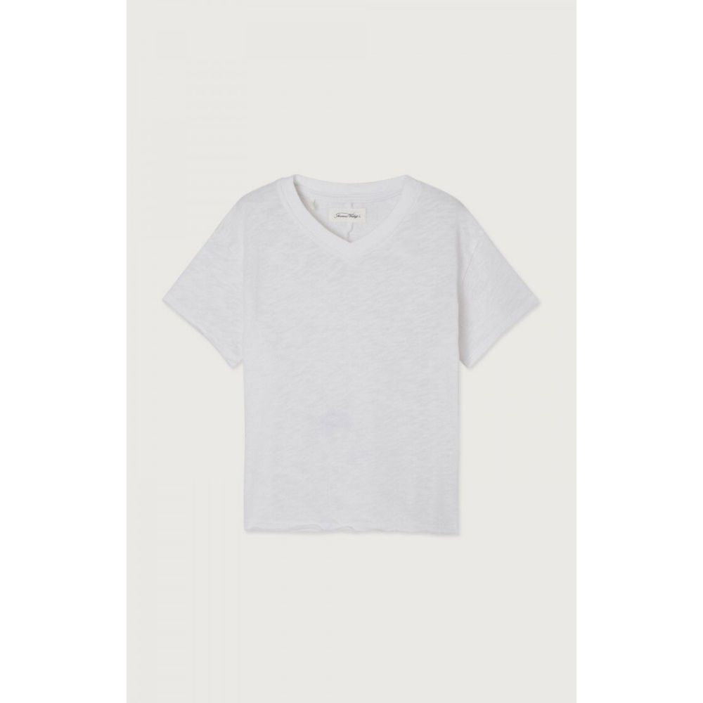 AMERICAN VINTAGE - T-SHIRT MC COL V BLANC 7+