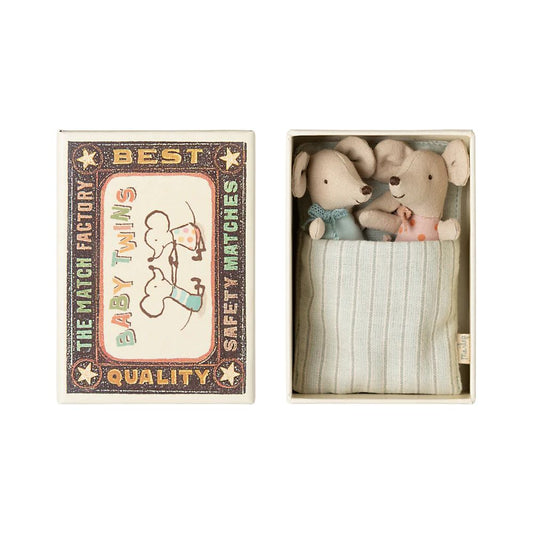 JUMEAUX BEBES SOURIS ET LEUR BOITE ASSORTIE