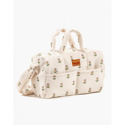 MINIKANE - SAC A LANGER POUPEE EN EPONGE FLEURS DOUCES EMILE & IDA