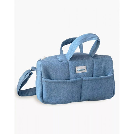 MINIKANE - SAC A LANGER POUPEE EN JEAN BLEU CLAIR