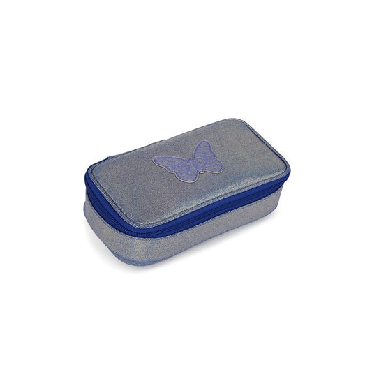 TROUSSE SCOLAIRE MODULAIRE IRISÉE PAPILLON BLEU
