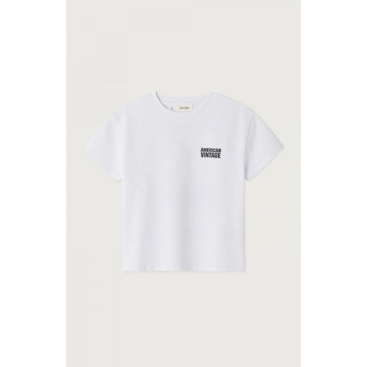 AMERICAN VINTAGE - T-SHIRT DROIT MC COL ROND BLANC 7+