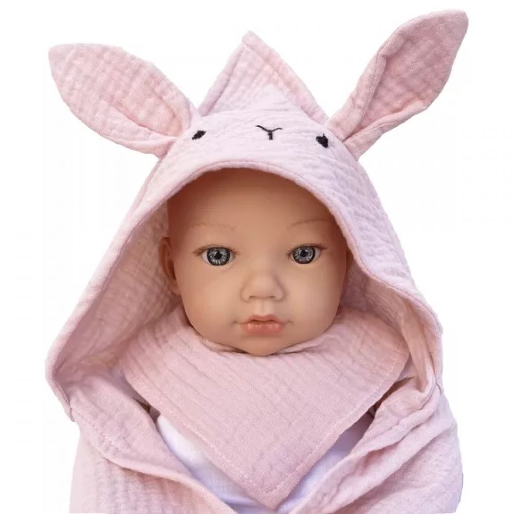 WOOKIDS TOYS - ENSEMBLE SERVIETTE-BANDANA BUNNY BOBBLE ROSE